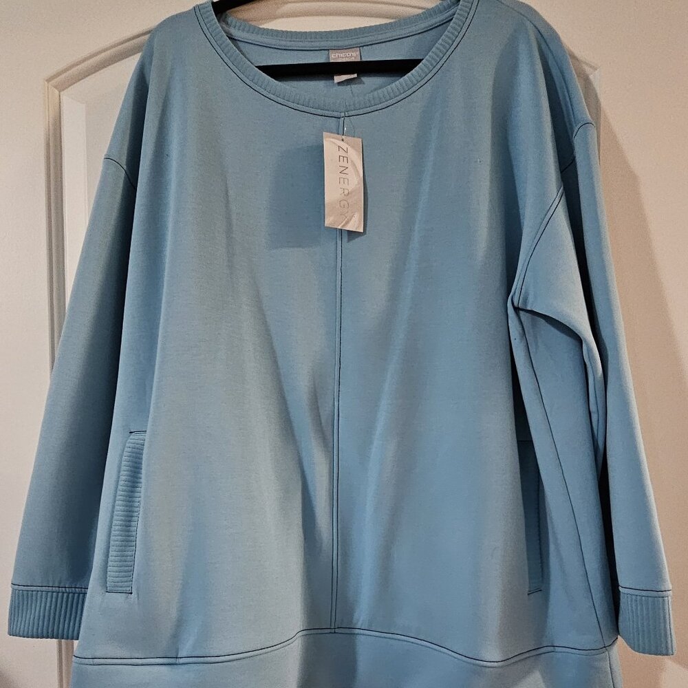 Chico's Zenergy contrast stitch tunic NWT